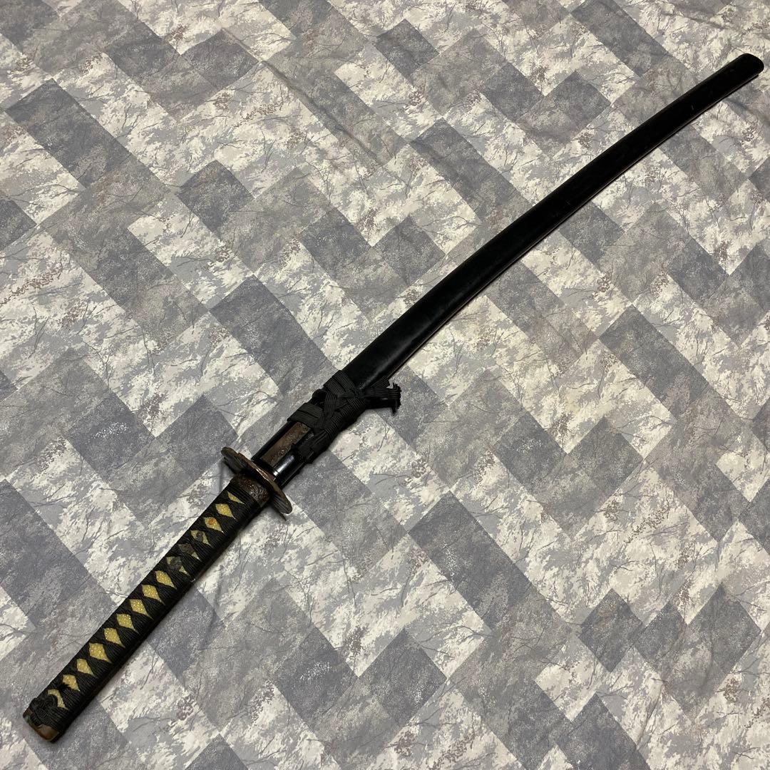 模造刀大刀 黒柄 扇鉄丸鍔 黒鞘