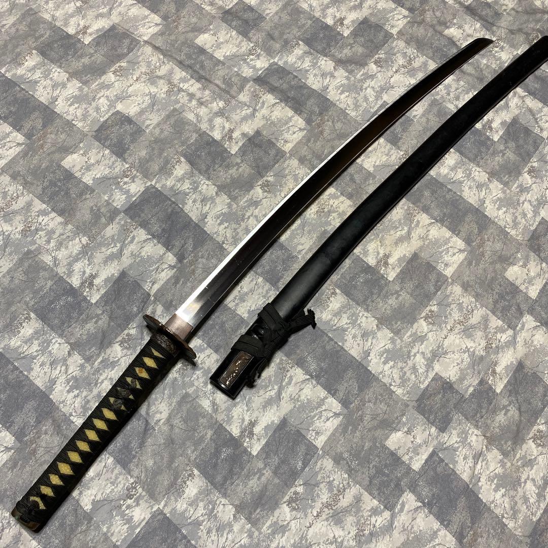 模造刀大刀 黒柄 扇鉄丸鍔 黒鞘