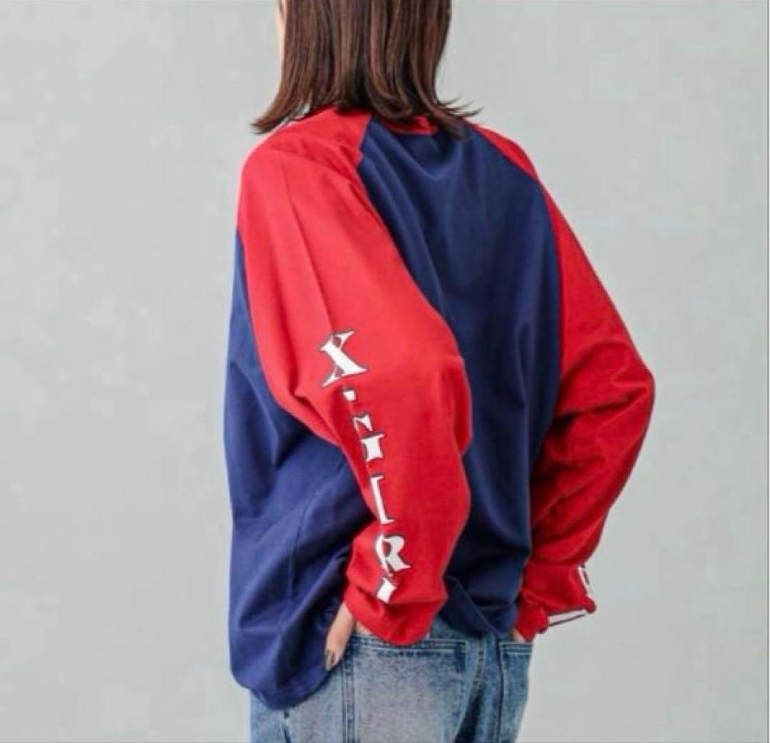 《大人気完売品》あいみょん着用❗️X-girl ロンTネイビー長袖リンガーTシャツ