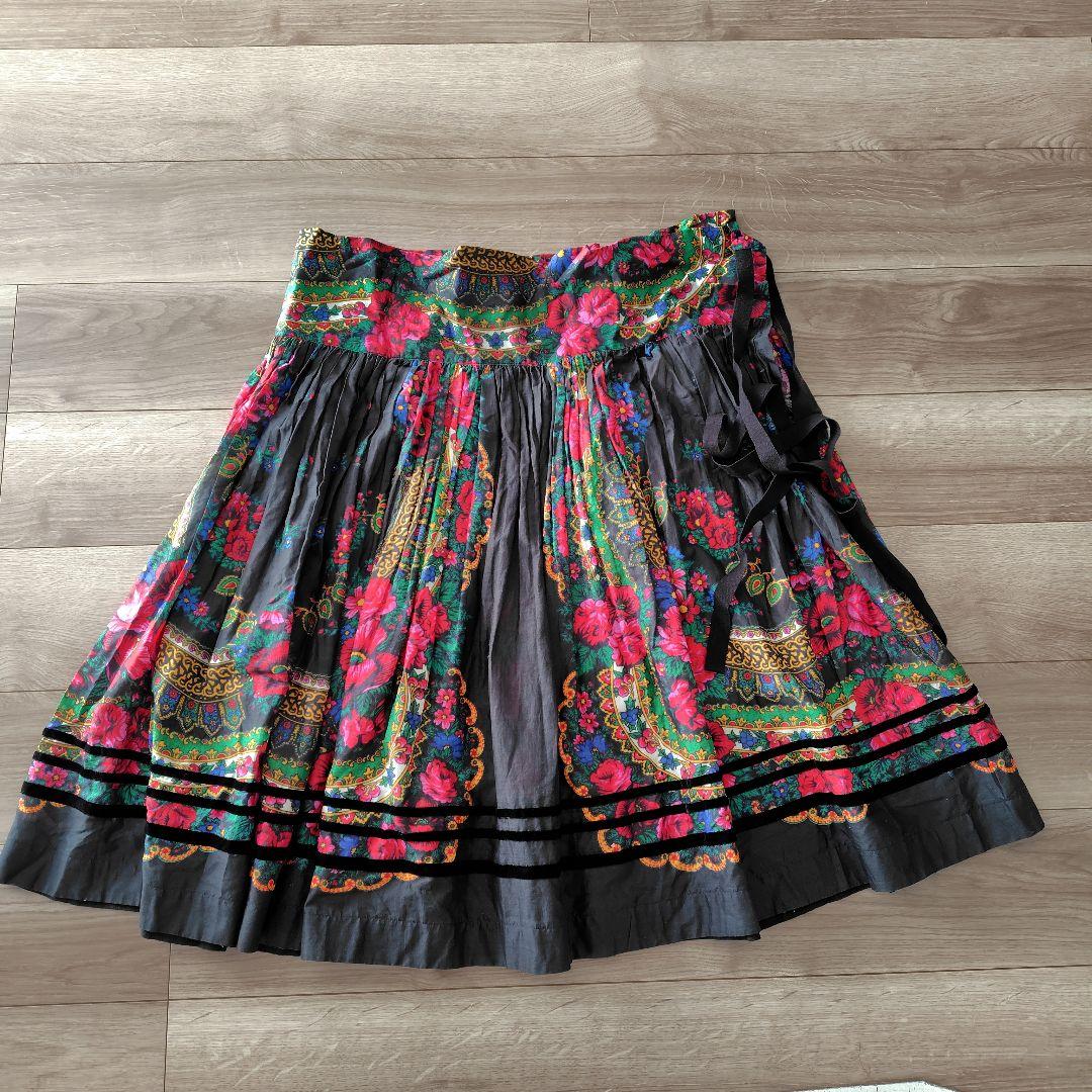 トリココムデギャルソン　花柄巻スカート