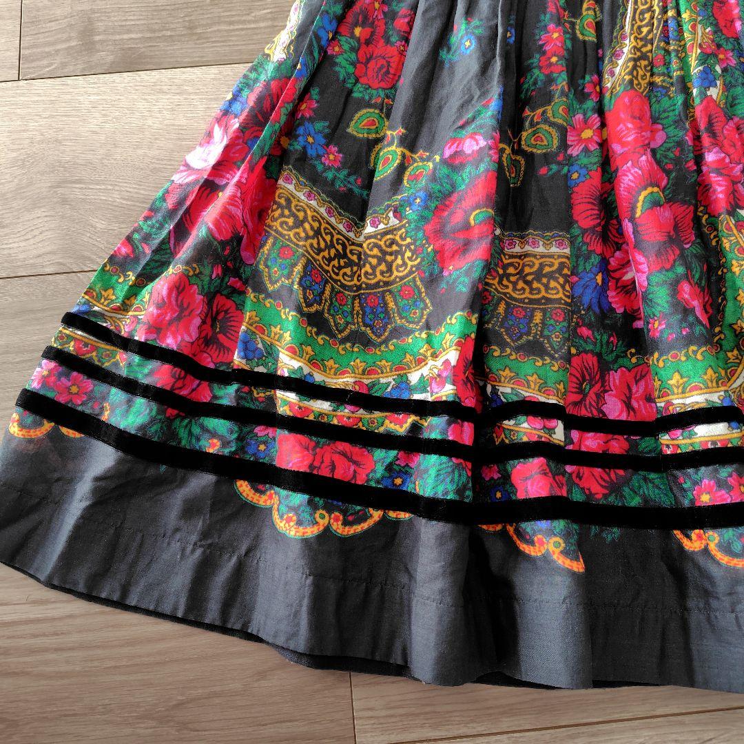 トリココムデギャルソン　花柄巻スカート