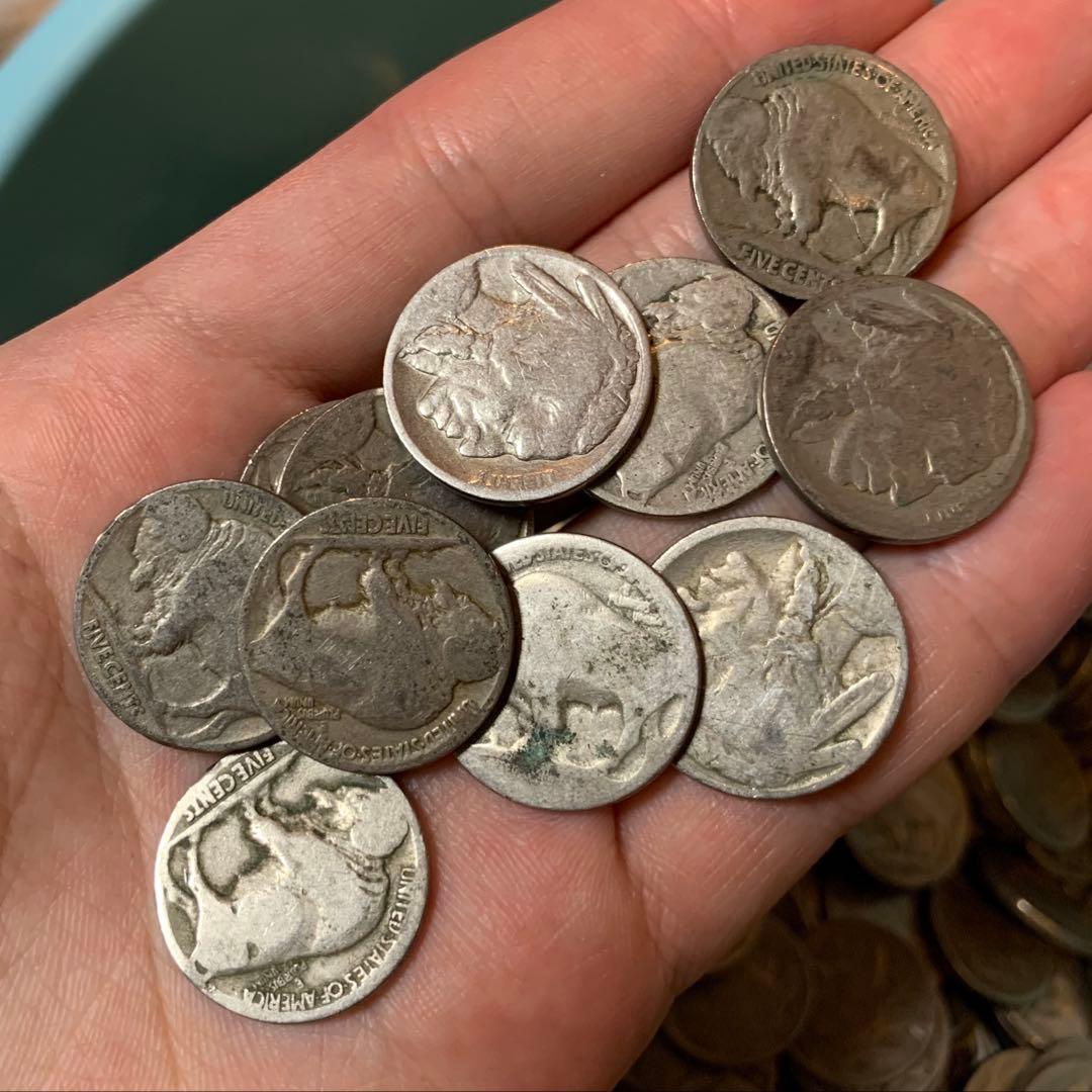 バッファロー / インディアンニッケル　100枚　古銭　並品