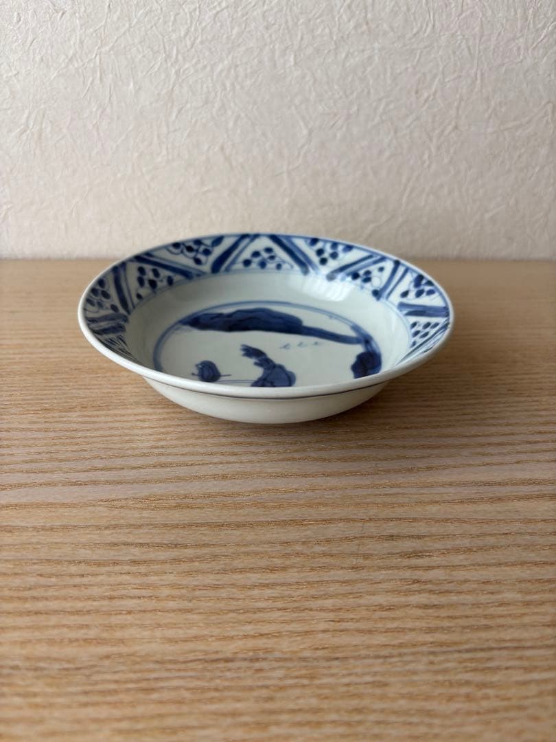 中尾郁夫の染付山水なます皿