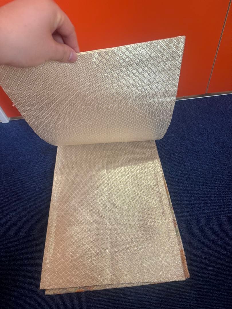 2665袋帯 古代彫金紋 西陣織 金糸　高級上質上品　約440cm 未使用