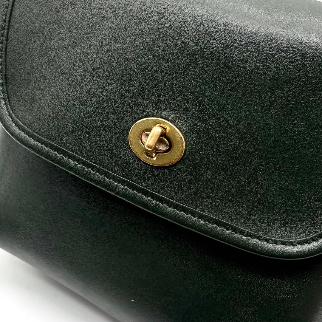 美品✨オールドコーチ ショルダーバッグ 斜め掛け ターンロック グリーン