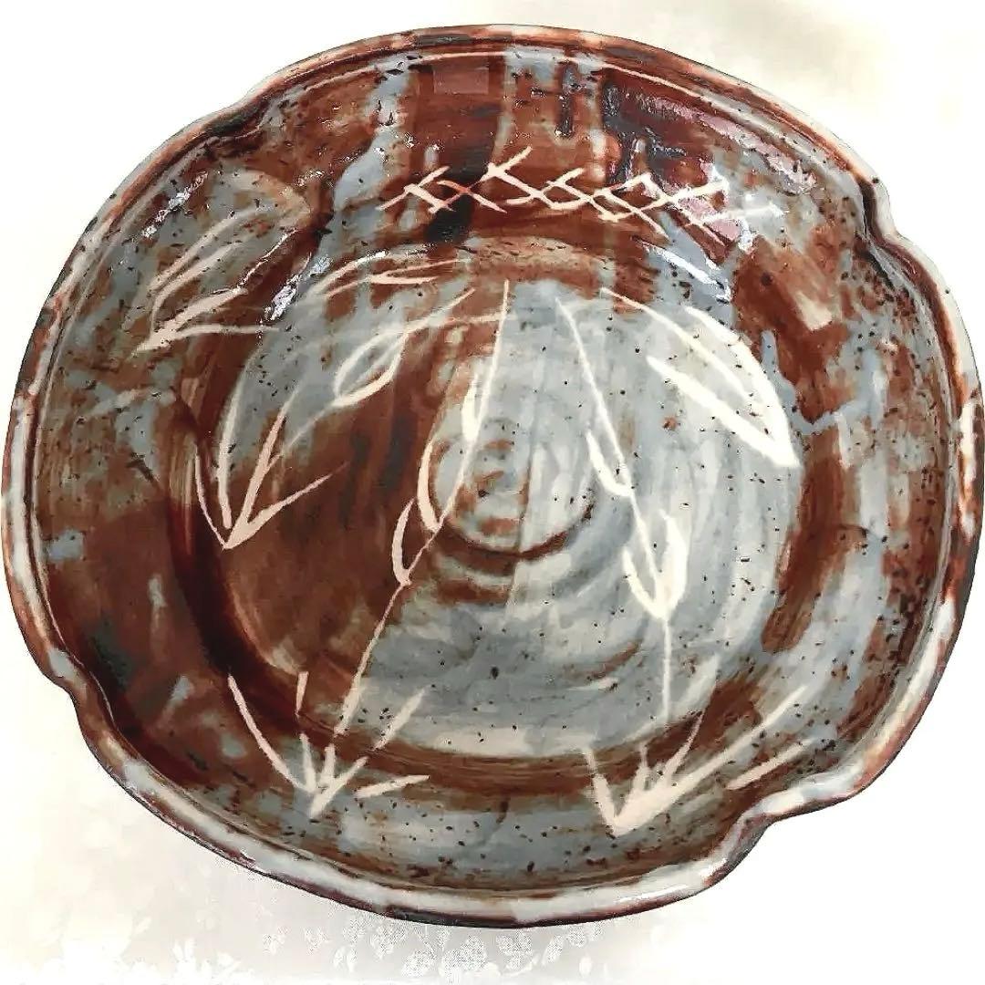 美濃焼 　志野焼　 大皿　桐箱付き　田中源也/作　A5787