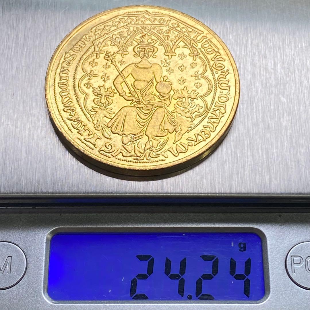 古銭　中世フランス　エキュ（エキュ・ドール／ラ・シェーズ型）