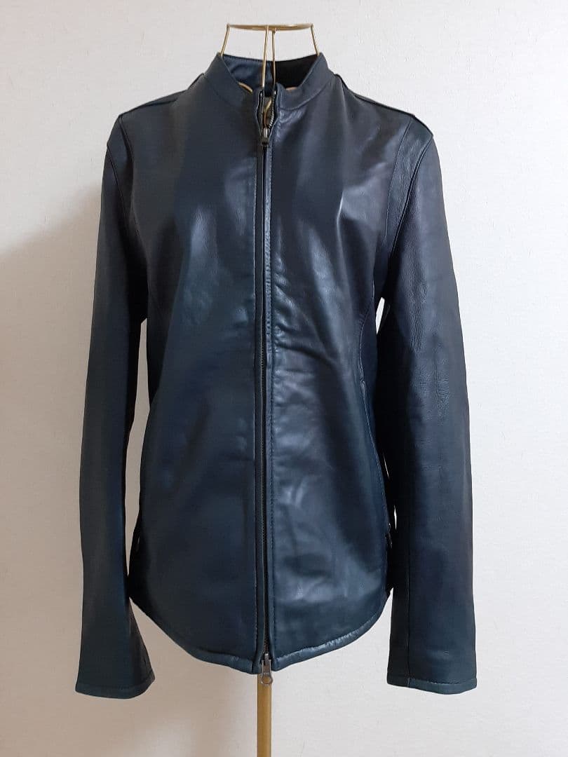 STUDIOUS ステュディオス ラムレザーシングルライダースジャケット M