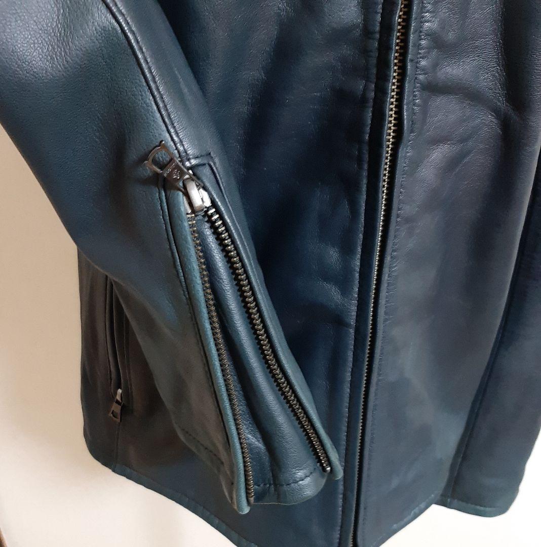 STUDIOUS ステュディオス ラムレザーシングルライダースジャケット M