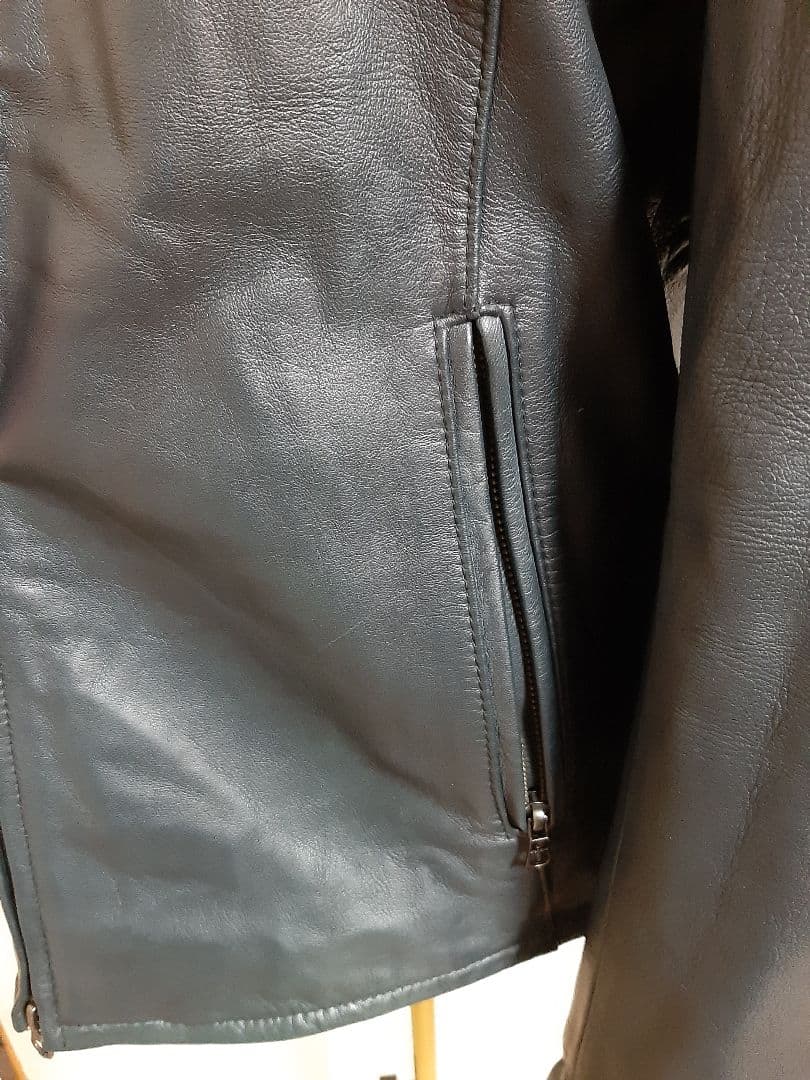 STUDIOUS ステュディオス ラムレザーシングルライダースジャケット M