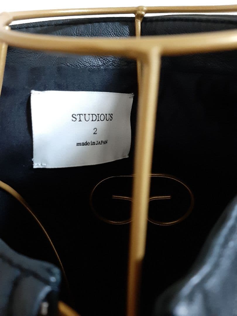 STUDIOUS ステュディオス ラムレザーシングルライダースジャケット M