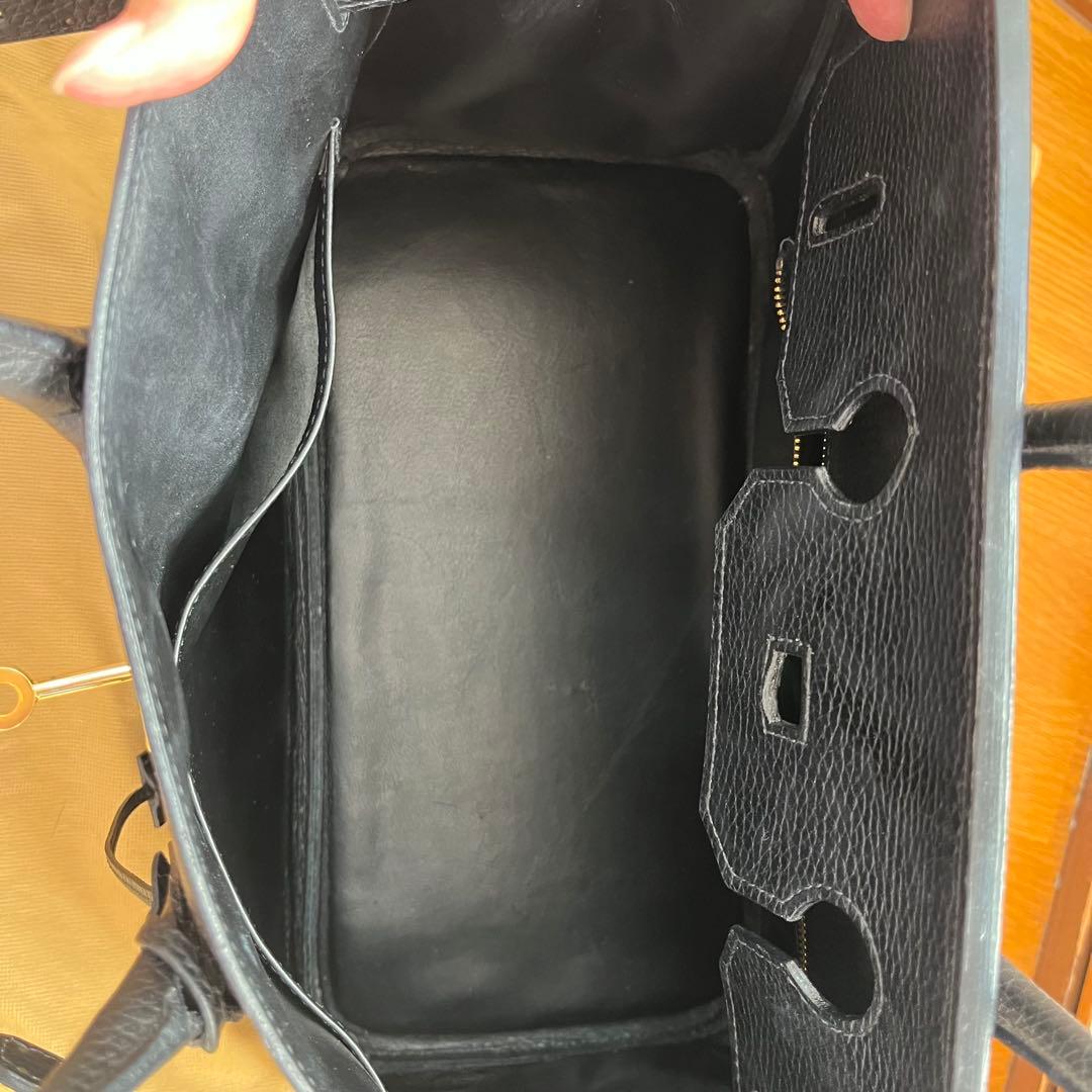 ほぼ未使用保管品　EPONINE イタリア製 レザー ハンドバッグ　黒