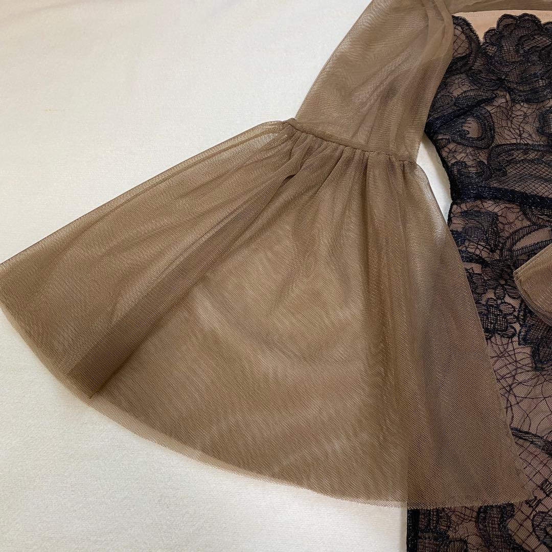 Leja シアープリーツスリーブIラインワンピースドレス オケージョン お呼ばれ