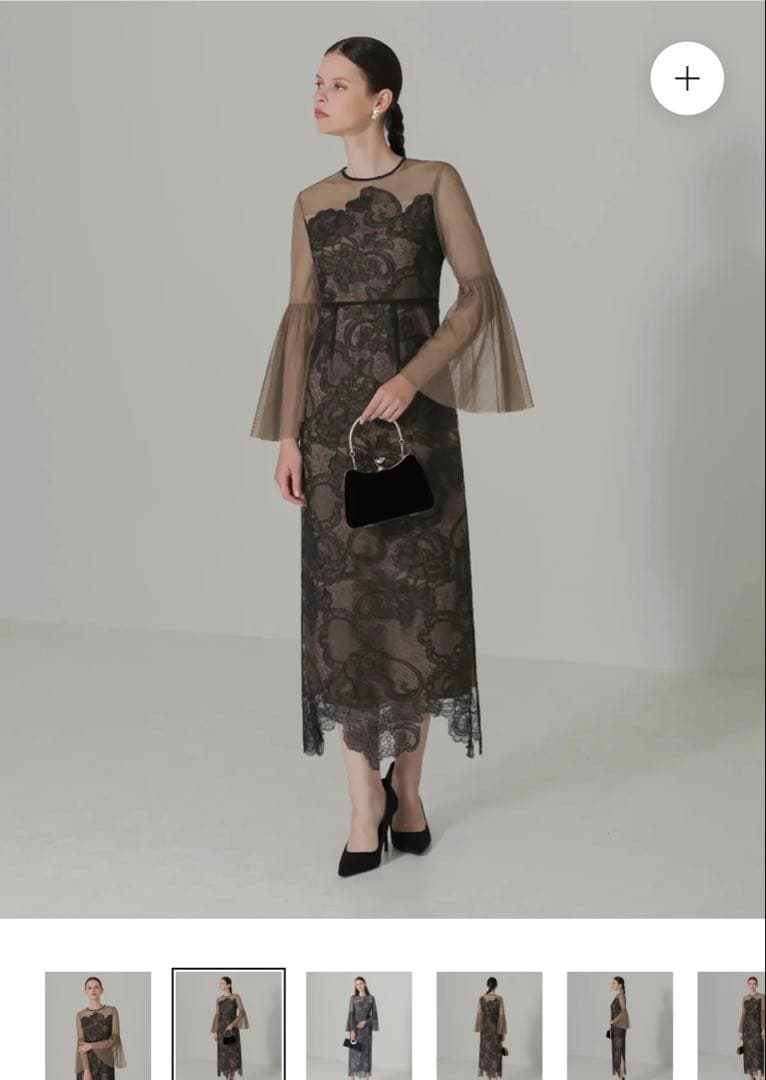 Leja シアープリーツスリーブIラインワンピースドレス オケージョン お呼ばれ