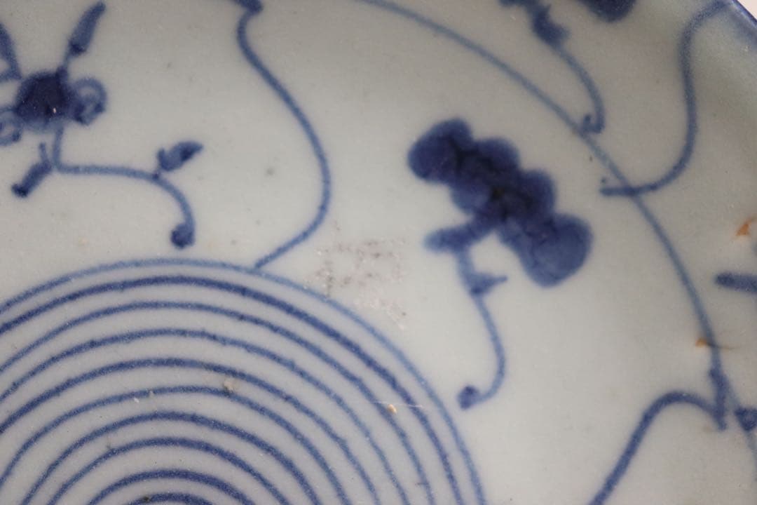 中国　清朝期　染付中皿　アンティーク　送料込み0302