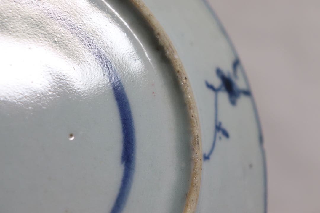 中国　清朝期　染付中皿　アンティーク　送料込み0302