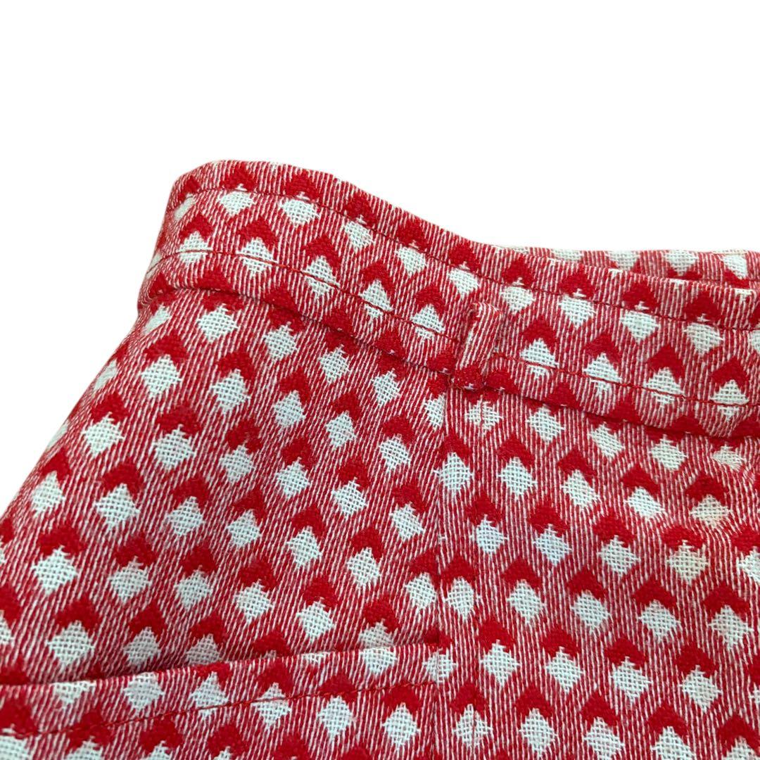 Dior ヴィンテージ スカート レッド W62 台形 上品 格子柄　y2k