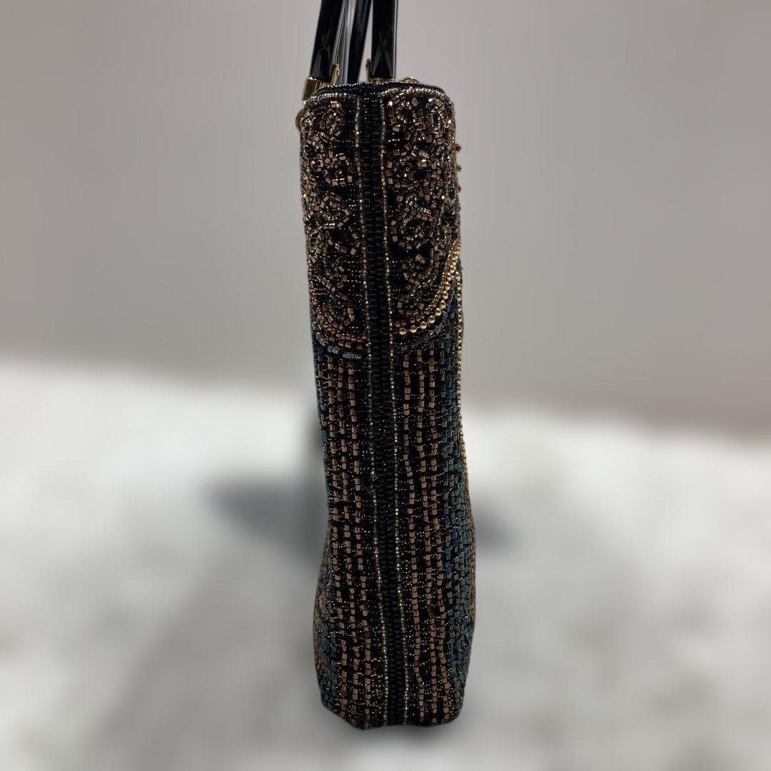 極美品 入手困難！ロロピアーナ ハンドバッグ ビーズ 宝石装飾 マルチカラー