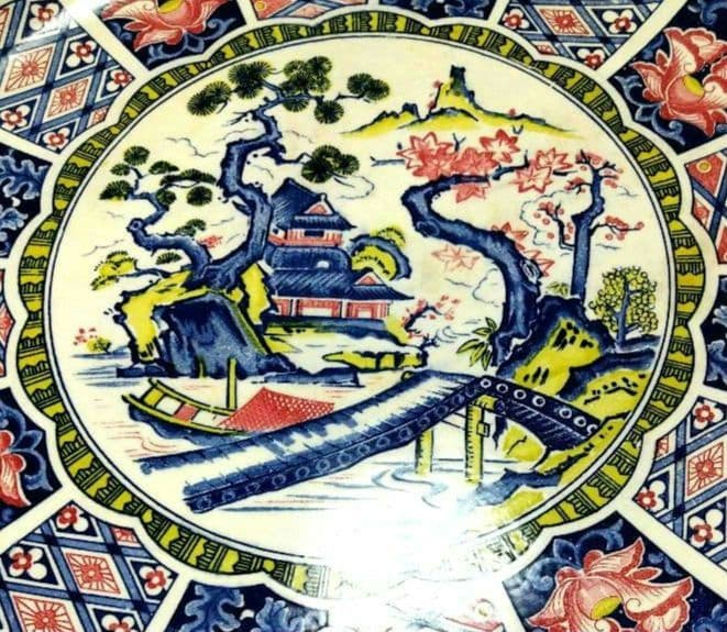 ⬛【高級五彩】九谷焼３７cm特大皿 ♥おもてなし皿に♥ヴィンテージ・コレクション