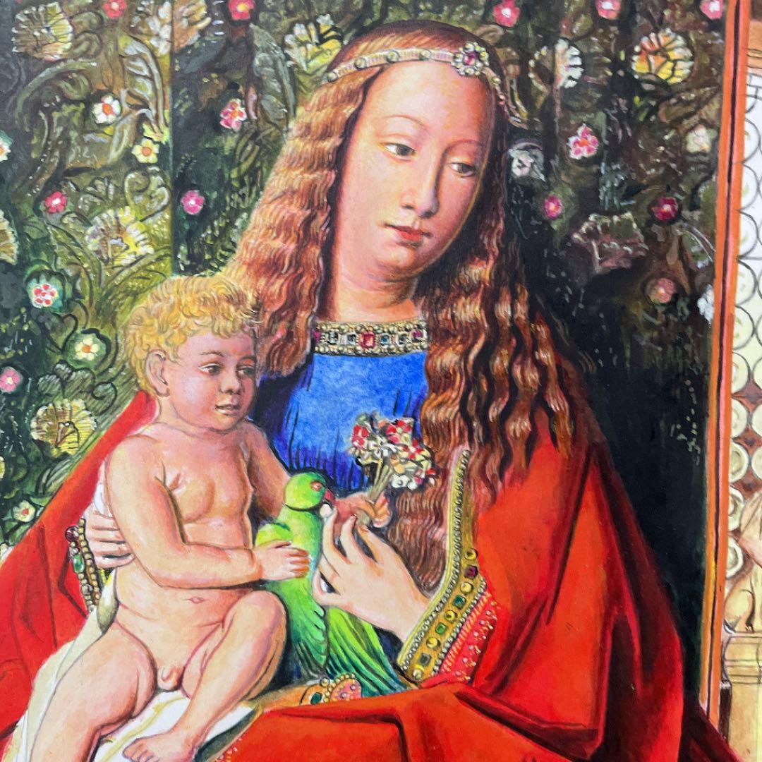 アクリル画　ファンデルパーレの聖母のアレンジ　手描き