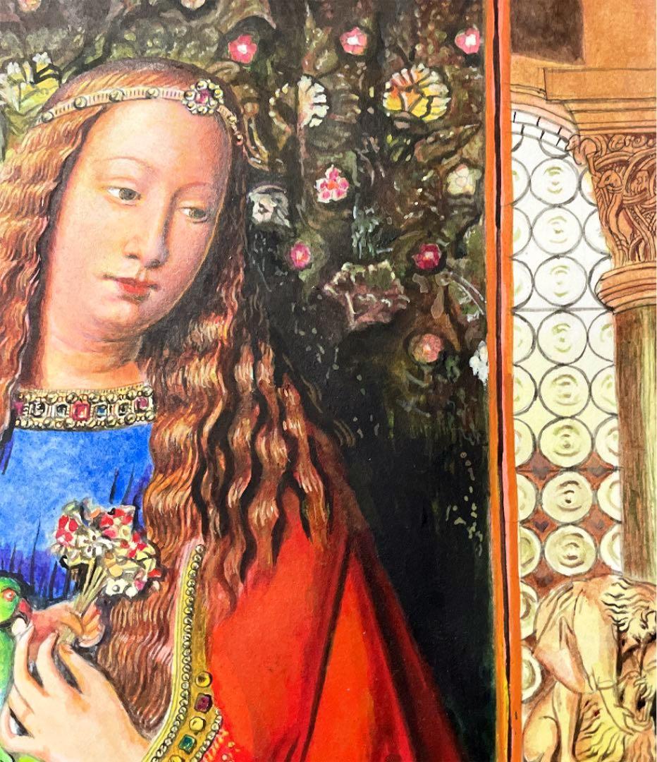 アクリル画　ファンデルパーレの聖母のアレンジ　手描き