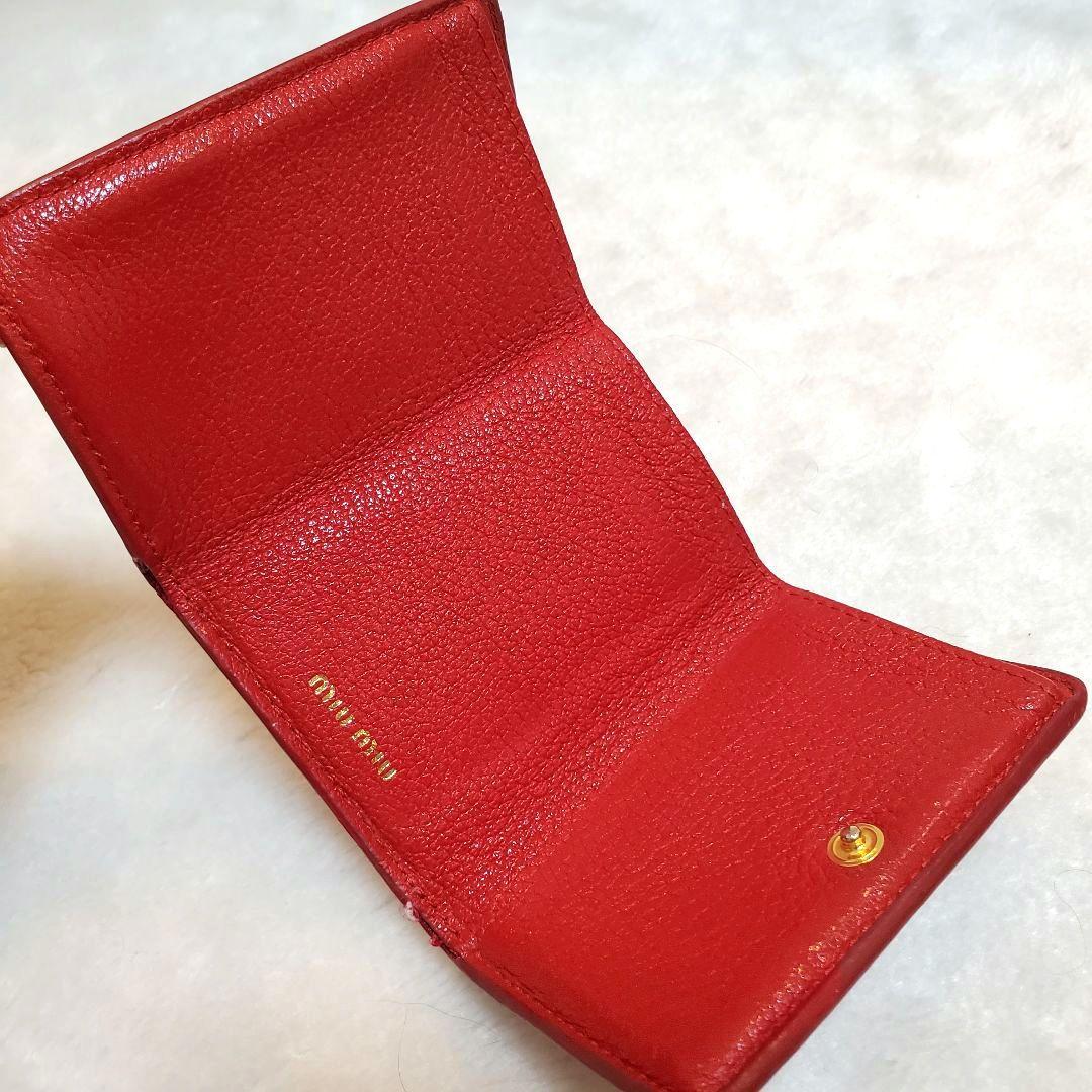 美品 希少　ミュウミュウ 三つ折り財布 マドラス ラブレターハート　ピンク