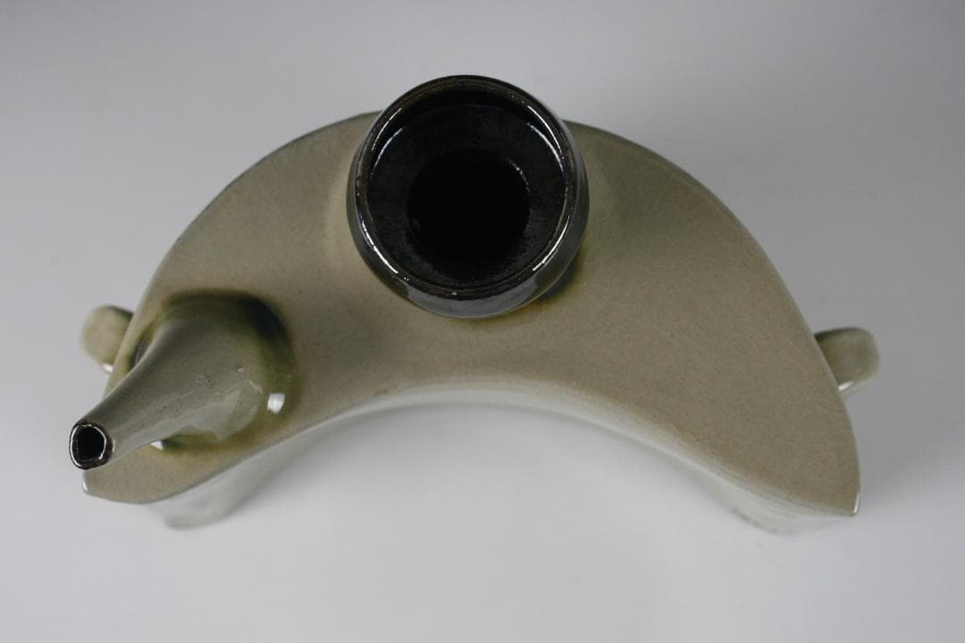 壺屋焼　金城敏幸　赤絵双魚文抱瓶（大）