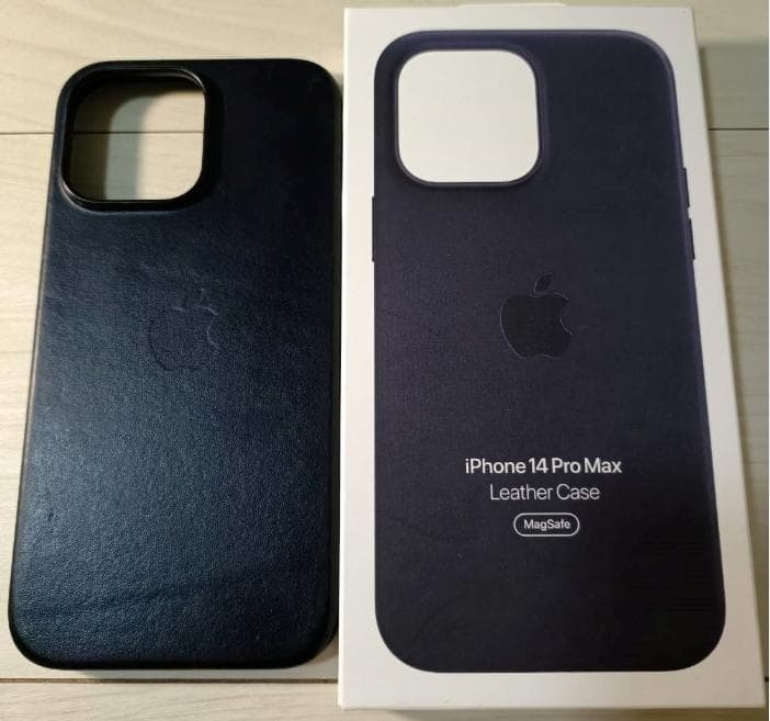 【極美品】iPhone14 Pro Max 256GB 紫 純正レザーケース付き