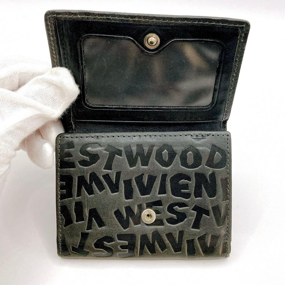 美品✨ヴィヴィアンウエストウッド 財布 オーヴ 総柄 レザー がま口 ブラック