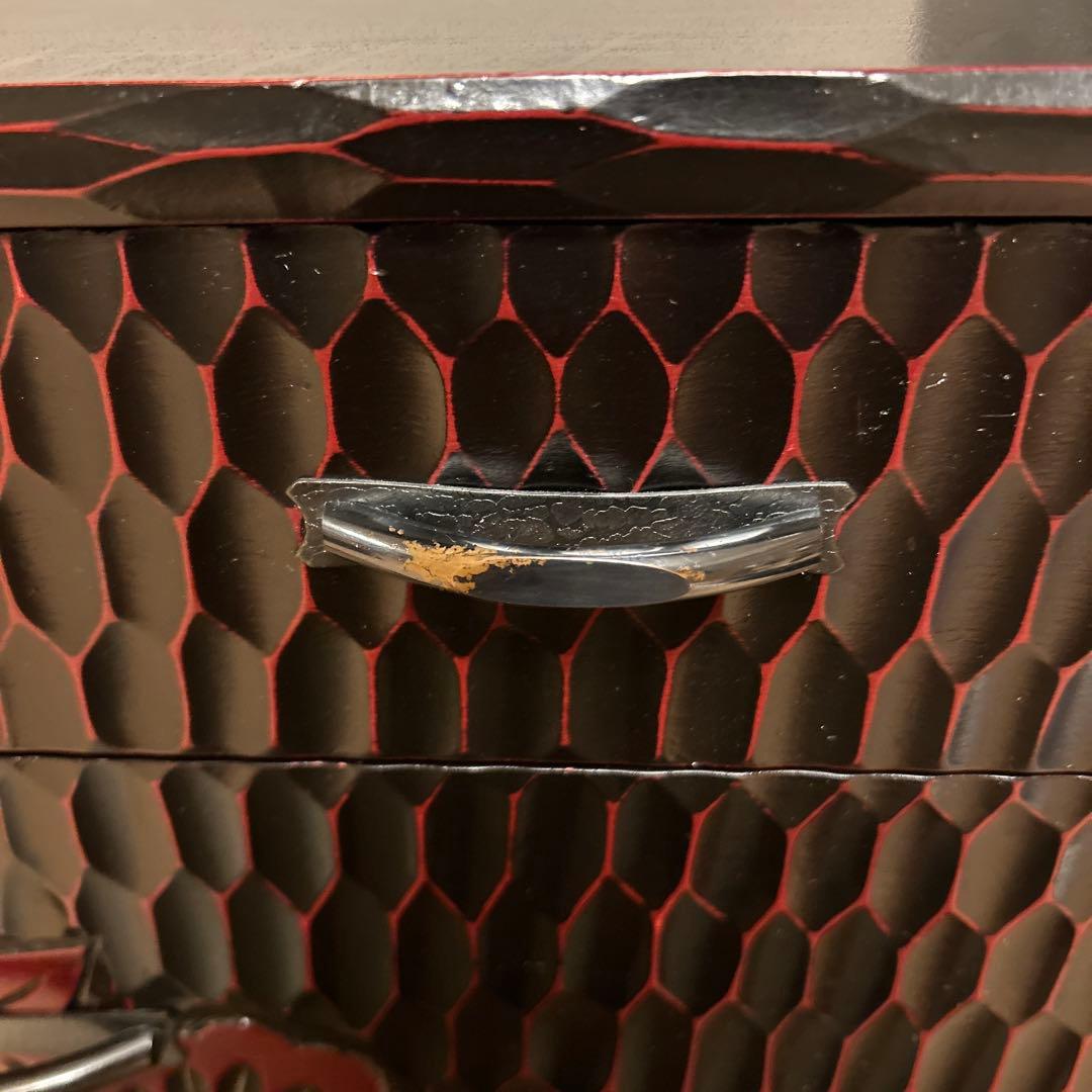 昭和レトロ 鎌倉彫 茶箪笥 飾り棚 チェスト アンティーク レア used 美品