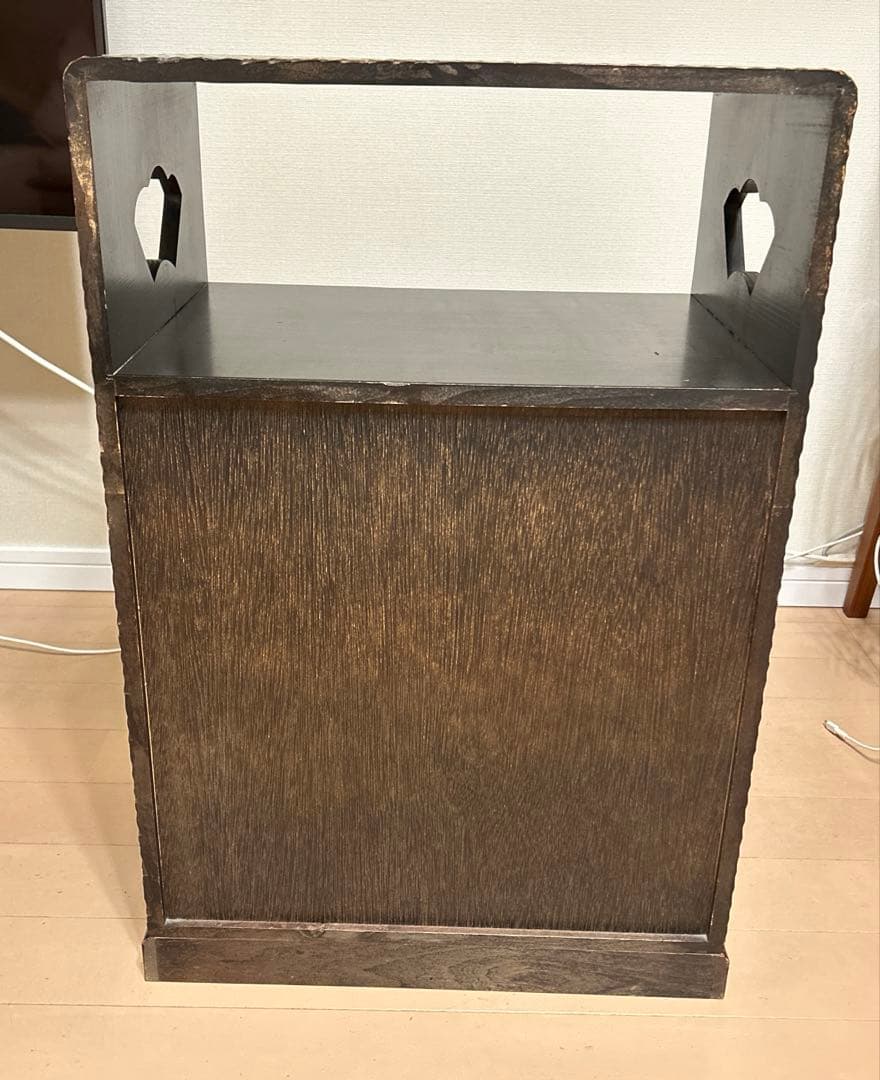 昭和レトロ 鎌倉彫 茶箪笥 飾り棚 チェスト アンティーク レア used 美品