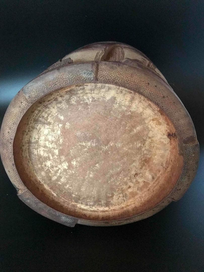 清時代　竹林七仙紋竹筆筒　筆立　筆掛(E-9)