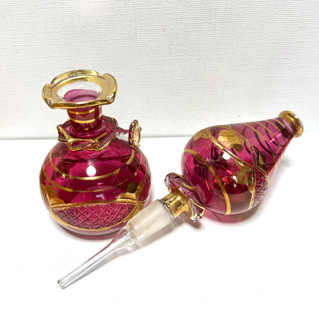 エジプト　香水瓶　アートガラス　アトマイザー　9個セット