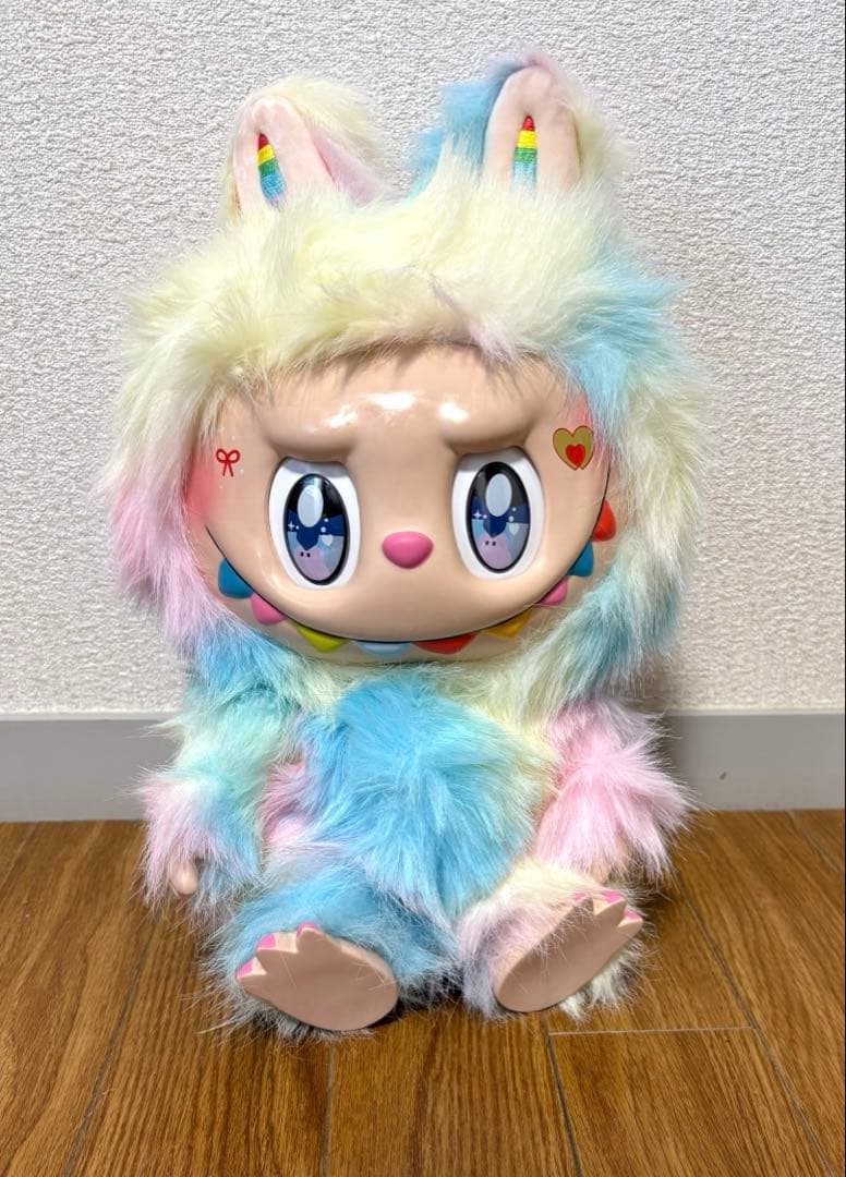 ZIMOMO ジモモ　38CM ぬいぐるみ ♡LABUBU レインボー