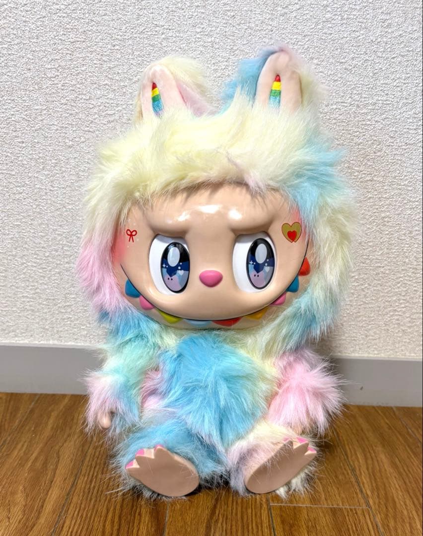 ZIMOMO ジモモ　38CM ぬいぐるみ ♡LABUBU レインボー