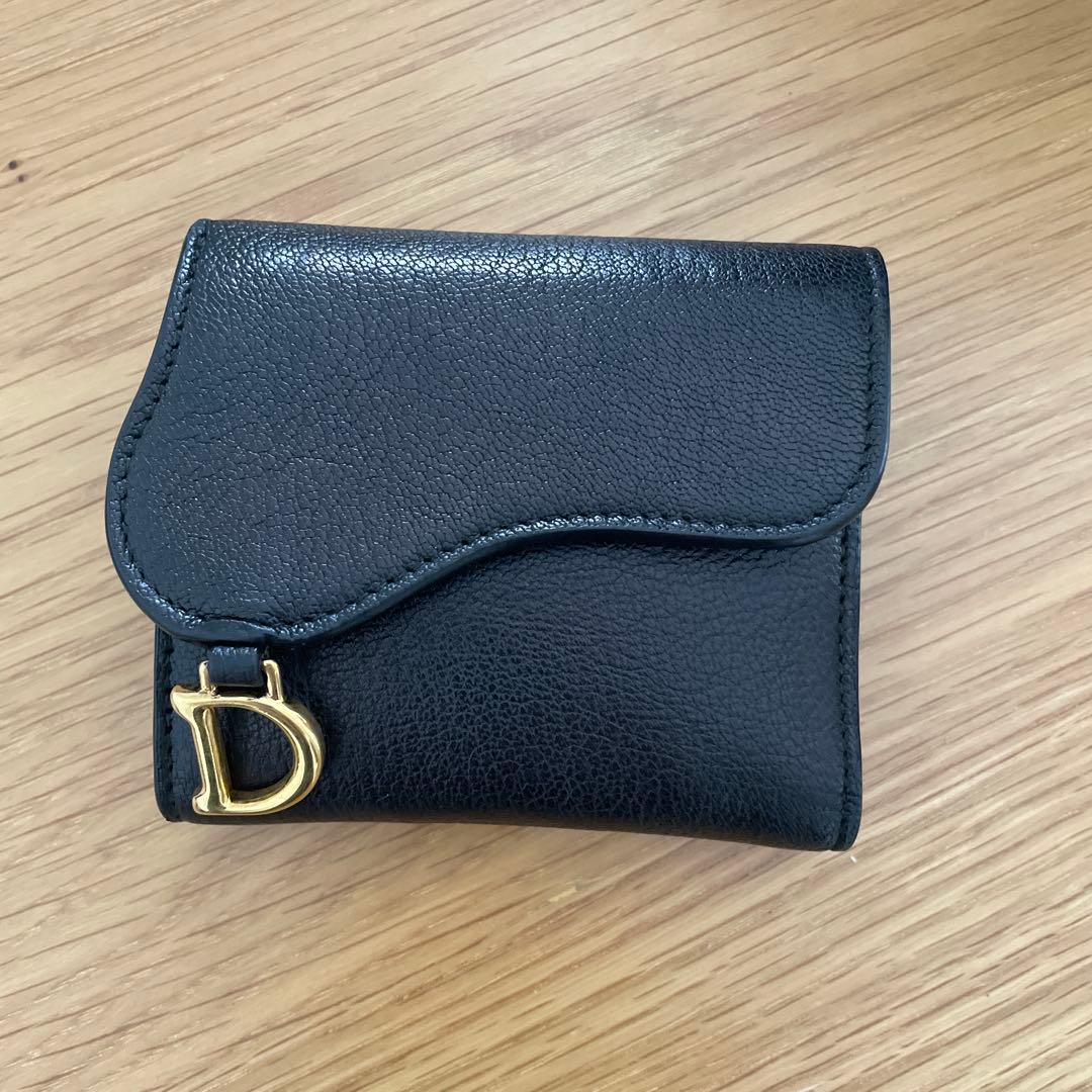 Dior ディオール サドル ロータスウォレット 3つ折り財布 ブラック