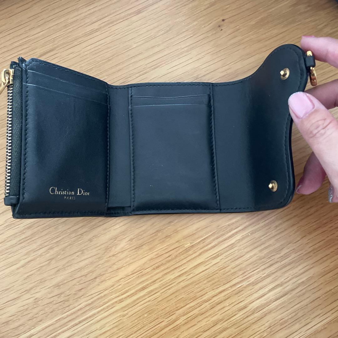 Dior ディオール サドル ロータスウォレット 3つ折り財布 ブラック