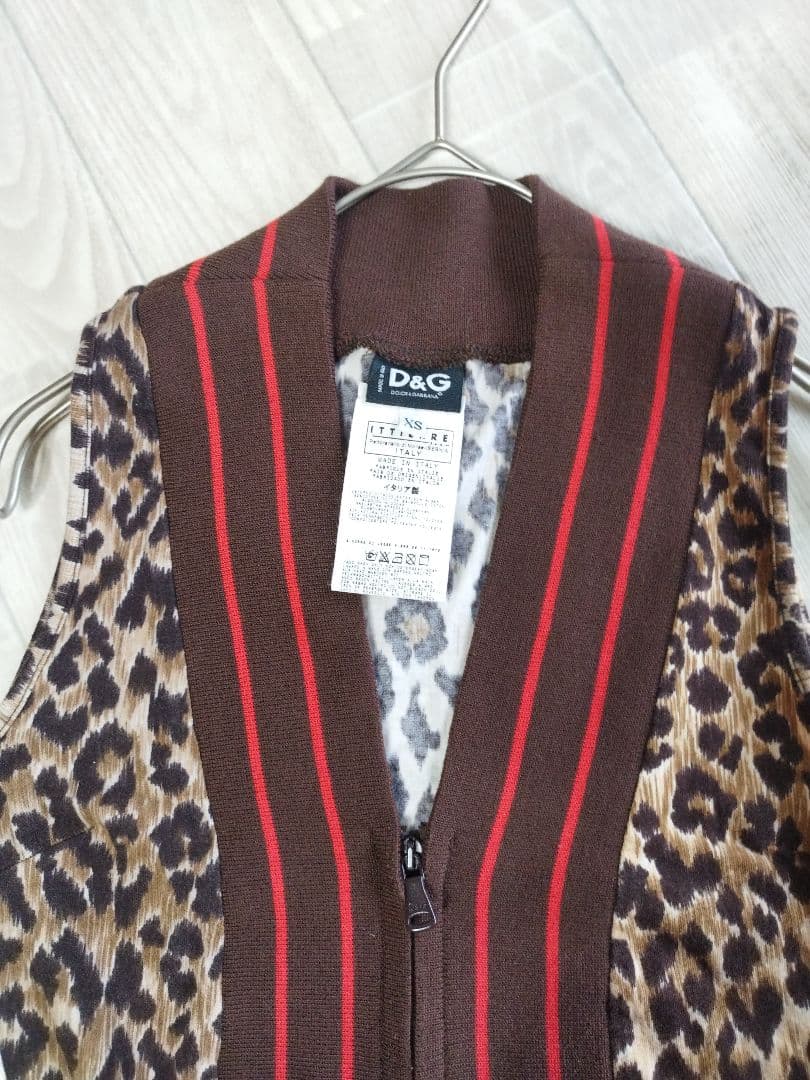 D&Gドルチェ&ガッバーナ 90's タンクトップ レオパード バックロゴ 美品