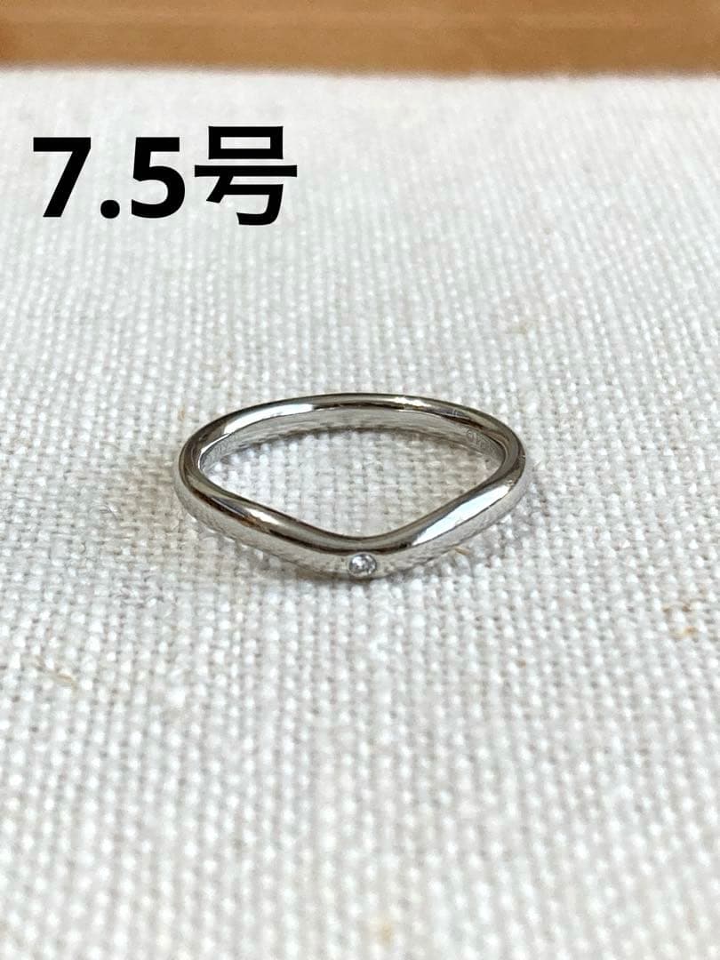 ティファニー　カーブドバンドリング　ペレッティ　1粒ダイヤPT950約7.5号