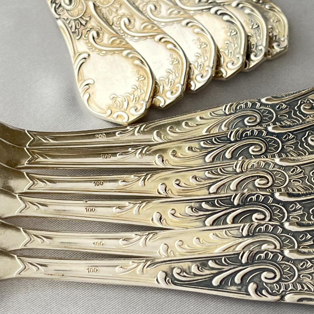 【ドイツ】ケーキフォーク 12本【シルバープレート】