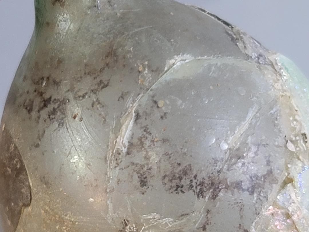 古代ローマングラス 銀化 小瓶 シリア 2個 発掘品 DT363