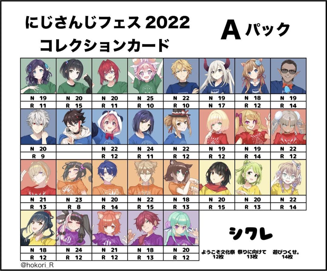 にじフェス2022 コレクションカード