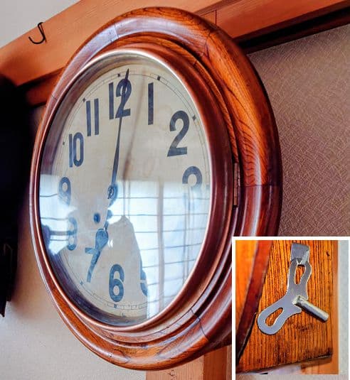 〈完動・美品〉精工舎①　十二吋グレシャム丸型ゼンマイ振り子時計