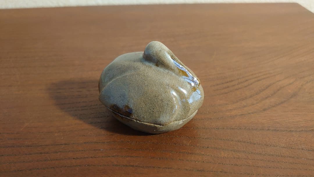京焼　白磁　香合　鶴香合　茶道具　アンティーク香合　江戸期　古美術 　１客