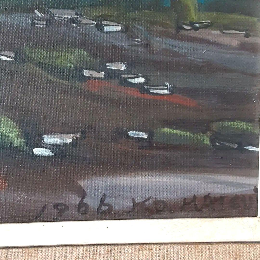 油絵　冬の伊那谷　松井幸司　F1号 S