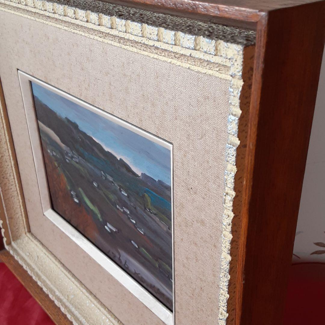 油絵　冬の伊那谷　松井幸司　F1号 S