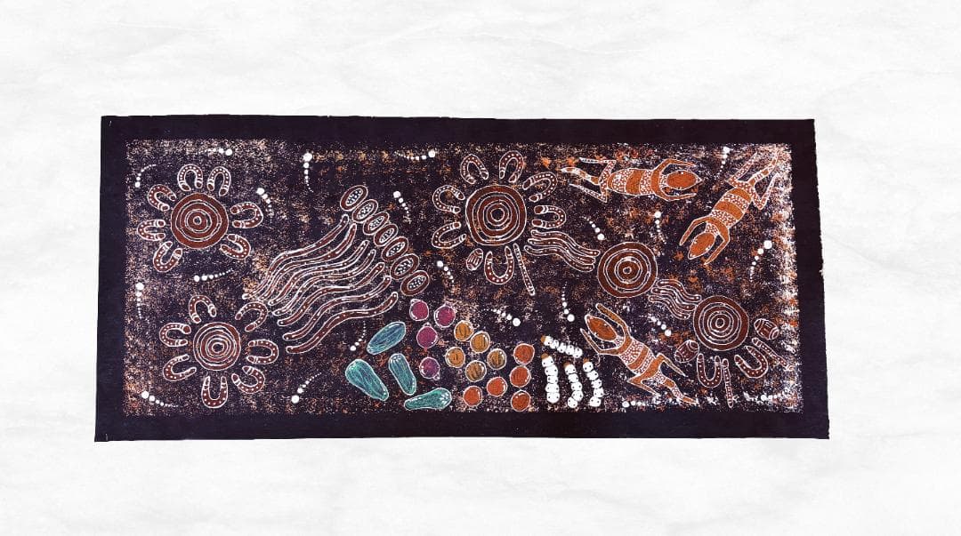 【一点物／原画】オーストラリア先住民 アボリジニ ドットペインティング 大型作品