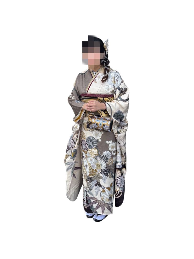 アリエル 振袖 成人式 グレー系花柄振袖