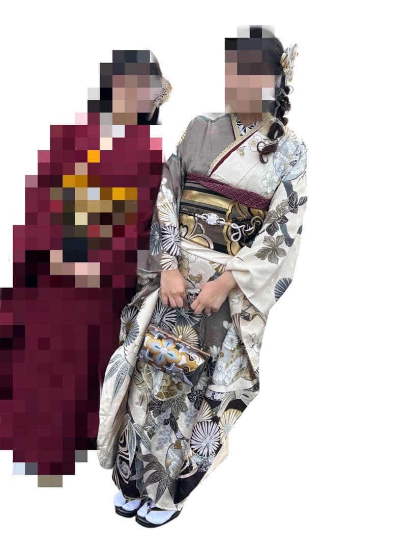 アリエル 振袖 成人式 グレー系花柄振袖