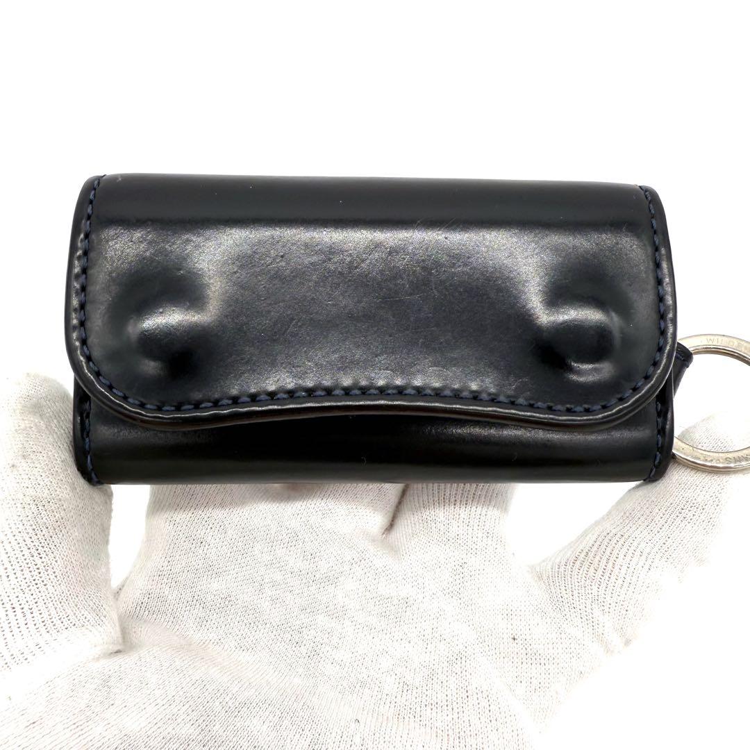 ★美品★ワイルドスワンズ キーケース クリッパー2 シェルコードバン ネイビー